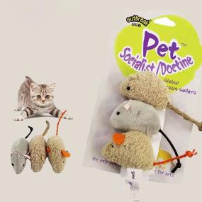 크레용펫 고양이 쥐 인형 3p 세트 사냥 장난감